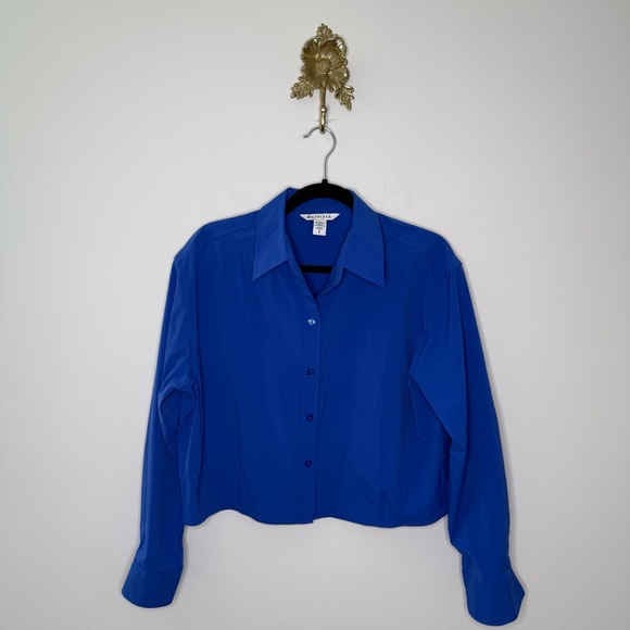 Athleta Midday Cropped Poplin Shirt S - Picture 1 of 6